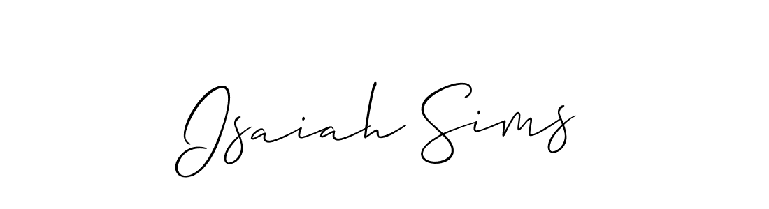 How to make Isaiah Sims name signature. Use Allison_Script style for creating short signs online. This is the latest handwritten sign. Isaiah Sims signature style 2 images and pictures png