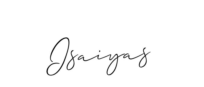 Use a signature maker to create a handwritten signature online. With this signature software, you can design (Allison_Script) your own signature for name Isaiyas. Isaiyas signature style 2 images and pictures png