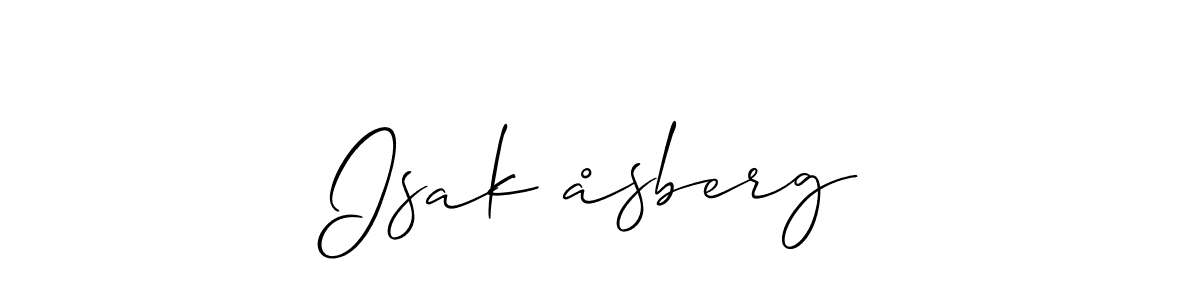 if you are searching for the best signature style for your name Isak åsberg. so please give up your signature search. here we have designed multiple signature styles  using Allison_Script. Isak åsberg signature style 2 images and pictures png