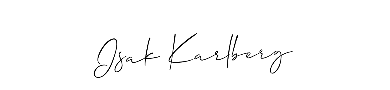 Best and Professional Signature Style for Isak Karlberg. Allison_Script Best Signature Style Collection. Isak Karlberg signature style 2 images and pictures png
