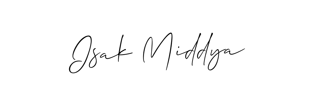 Also we have Isak Middya name is the best signature style. Create professional handwritten signature collection using Allison_Script autograph style. Isak Middya signature style 2 images and pictures png
