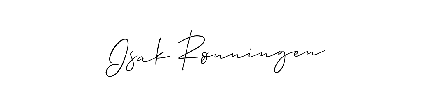 Use a signature maker to create a handwritten signature online. With this signature software, you can design (Allison_Script) your own signature for name Isak Rønningen. Isak Rønningen signature style 2 images and pictures png