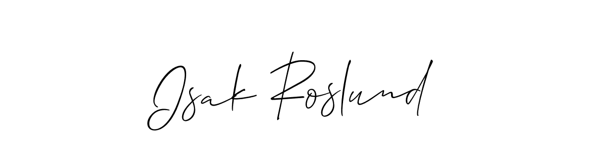 The best way (Allison_Script) to make a short signature is to pick only two or three words in your name. The name Isak Roslund include a total of six letters. For converting this name. Isak Roslund signature style 2 images and pictures png