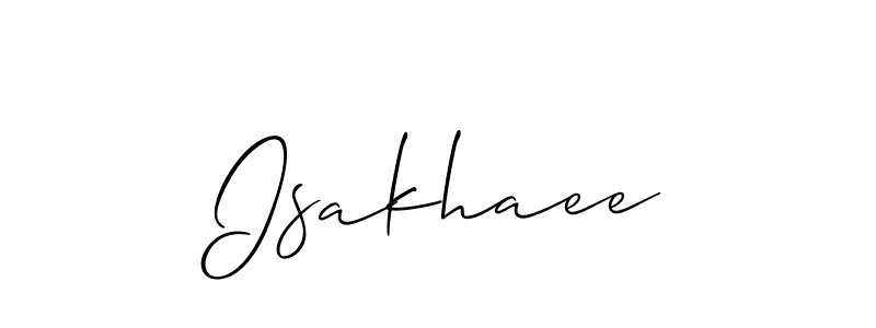 The best way (Allison_Script) to make a short signature is to pick only two or three words in your name. The name Isakhaee include a total of six letters. For converting this name. Isakhaee signature style 2 images and pictures png