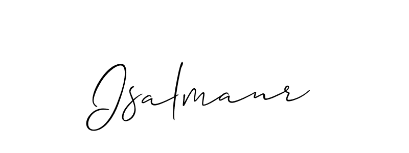 Allison_Script is a professional signature style that is perfect for those who want to add a touch of class to their signature. It is also a great choice for those who want to make their signature more unique. Get Isalmanr name to fancy signature for free. Isalmanr signature style 2 images and pictures png