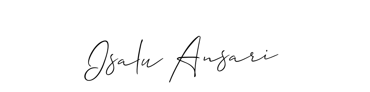 Also we have Isalu Ansari name is the best signature style. Create professional handwritten signature collection using Allison_Script autograph style. Isalu Ansari signature style 2 images and pictures png