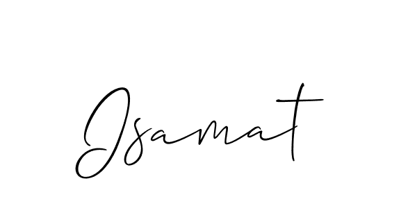 Make a beautiful signature design for name Isamat. With this signature (Allison_Script) style, you can create a handwritten signature for free. Isamat signature style 2 images and pictures png