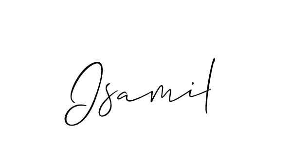 The best way (Allison_Script) to make a short signature is to pick only two or three words in your name. The name Isamil include a total of six letters. For converting this name. Isamil signature style 2 images and pictures png