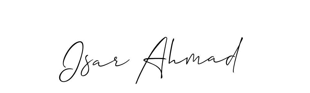 The best way (Allison_Script) to make a short signature is to pick only two or three words in your name. The name Isar Ahmad include a total of six letters. For converting this name. Isar Ahmad signature style 2 images and pictures png