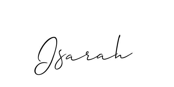 The best way (Allison_Script) to make a short signature is to pick only two or three words in your name. The name Isarah include a total of six letters. For converting this name. Isarah signature style 2 images and pictures png