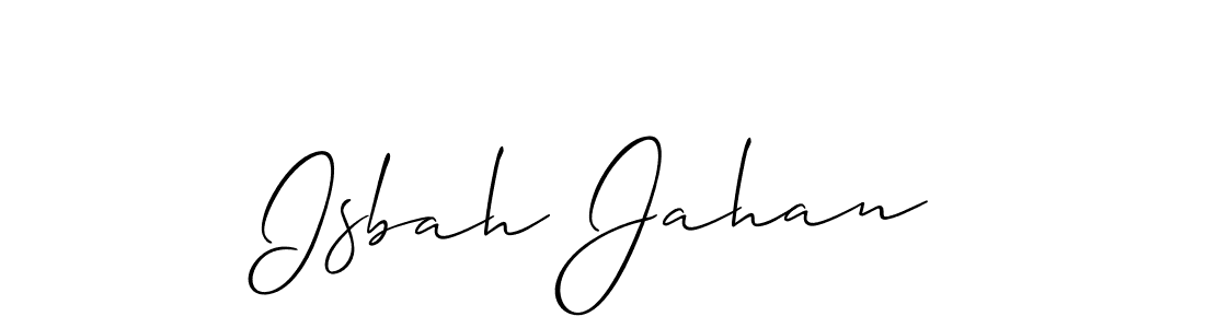 Design your own signature with our free online signature maker. With this signature software, you can create a handwritten (Allison_Script) signature for name Isbah Jahan. Isbah Jahan signature style 2 images and pictures png