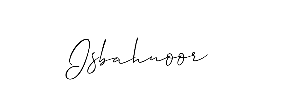 Make a beautiful signature design for name Isbahnoor. With this signature (Allison_Script) style, you can create a handwritten signature for free. Isbahnoor signature style 2 images and pictures png