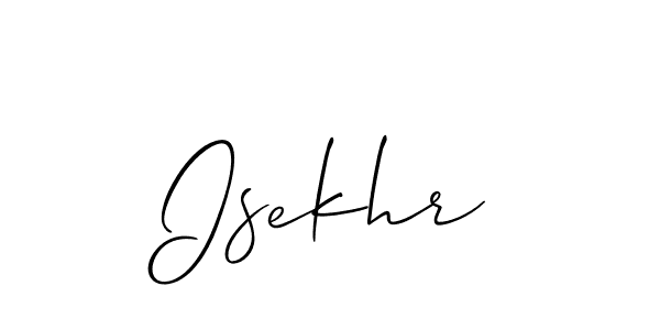 Design your own signature with our free online signature maker. With this signature software, you can create a handwritten (Allison_Script) signature for name Isekhr. Isekhr signature style 2 images and pictures png