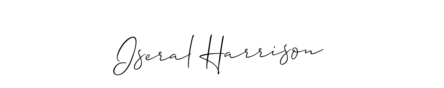 Make a short Iseral Harrison signature style. Manage your documents anywhere anytime using Allison_Script. Create and add eSignatures, submit forms, share and send files easily. Iseral Harrison signature style 2 images and pictures png