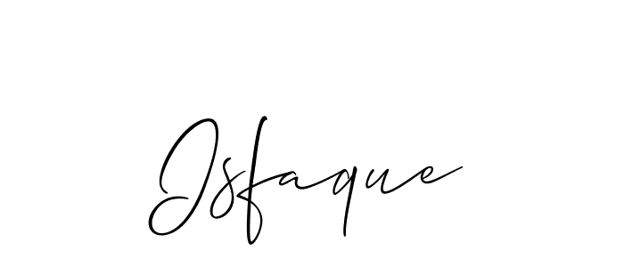 Design your own signature with our free online signature maker. With this signature software, you can create a handwritten (Allison_Script) signature for name Isfaque. Isfaque signature style 2 images and pictures png