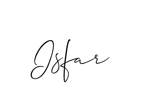 The best way (Allison_Script) to make a short signature is to pick only two or three words in your name. The name Isfar include a total of six letters. For converting this name. Isfar signature style 2 images and pictures png