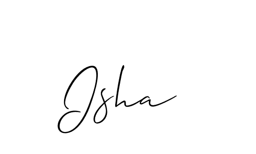 It looks lik you need a new signature style for name Isha . Design unique handwritten (Allison_Script) signature with our free signature maker in just a few clicks. Isha  signature style 2 images and pictures png