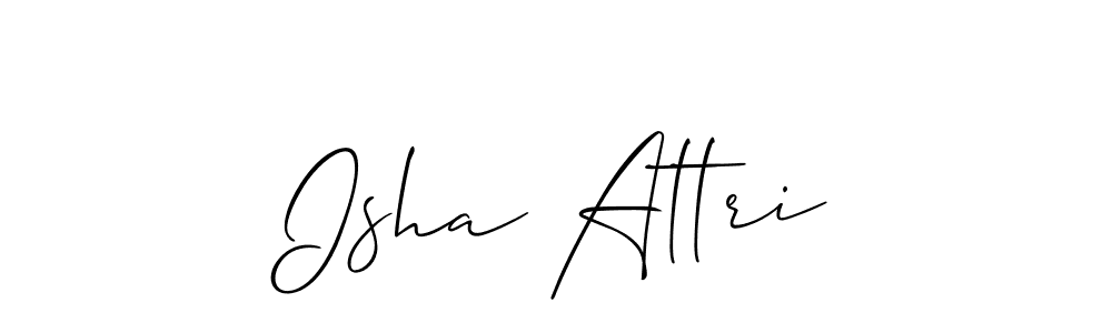 The best way (Allison_Script) to make a short signature is to pick only two or three words in your name. The name Isha Attri include a total of six letters. For converting this name. Isha Attri signature style 2 images and pictures png