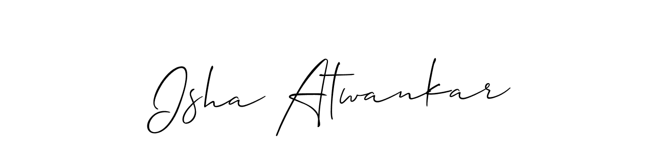 if you are searching for the best signature style for your name Isha Atwankar. so please give up your signature search. here we have designed multiple signature styles  using Allison_Script. Isha Atwankar signature style 2 images and pictures png