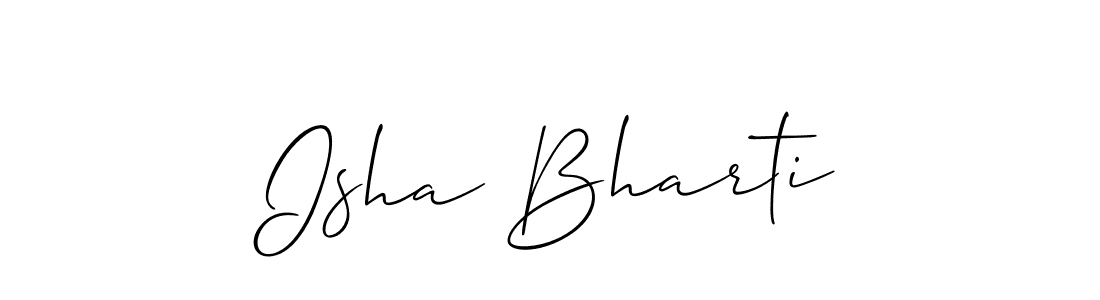 Also You can easily find your signature by using the search form. We will create Isha Bharti name handwritten signature images for you free of cost using Allison_Script sign style. Isha Bharti signature style 2 images and pictures png