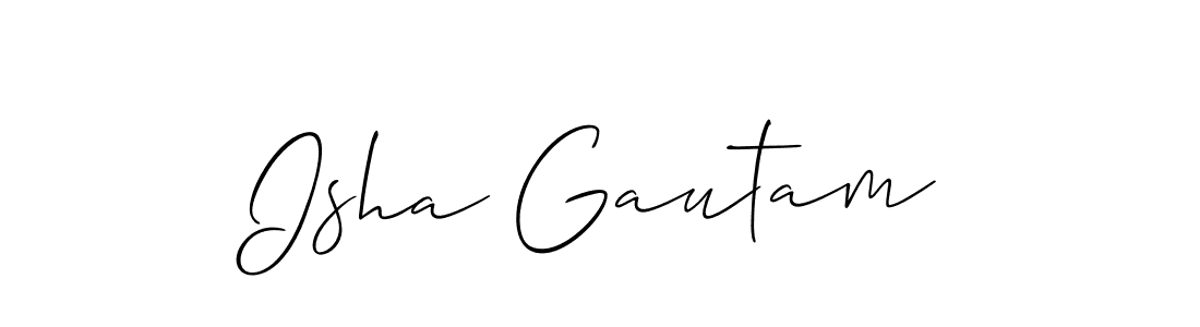 Best and Professional Signature Style for Isha Gautam. Allison_Script Best Signature Style Collection. Isha Gautam signature style 2 images and pictures png