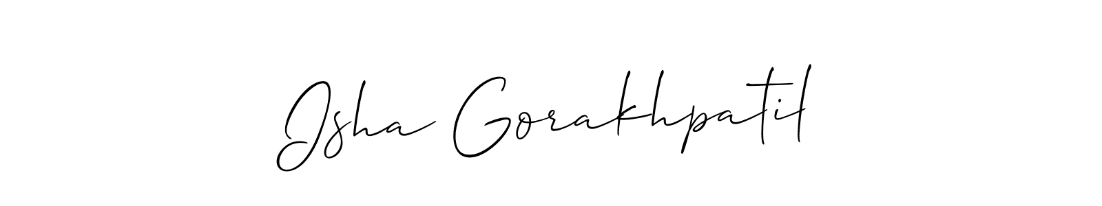 Make a beautiful signature design for name Isha Gorakhpatil. Use this online signature maker to create a handwritten signature for free. Isha Gorakhpatil signature style 2 images and pictures png