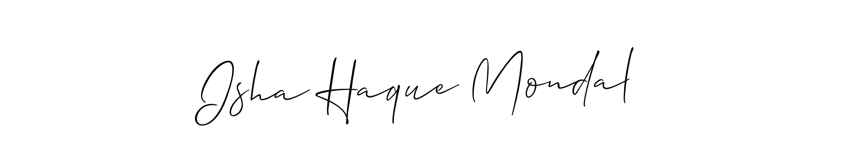 Similarly Allison_Script is the best handwritten signature design. Signature creator online .You can use it as an online autograph creator for name Isha Haque Mondal. Isha Haque Mondal signature style 2 images and pictures png