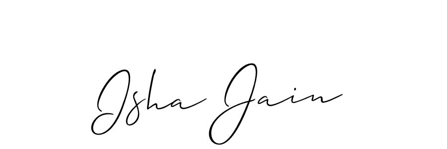 How to make Isha Jain name signature. Use Allison_Script style for creating short signs online. This is the latest handwritten sign. Isha Jain signature style 2 images and pictures png