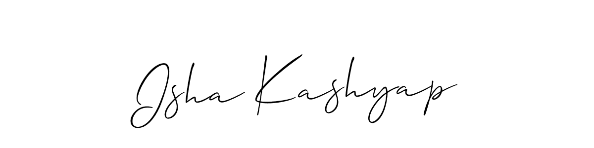How to make Isha Kashyap name signature. Use Allison_Script style for creating short signs online. This is the latest handwritten sign. Isha Kashyap signature style 2 images and pictures png