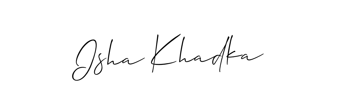 Use a signature maker to create a handwritten signature online. With this signature software, you can design (Allison_Script) your own signature for name Isha Khadka. Isha Khadka signature style 2 images and pictures png