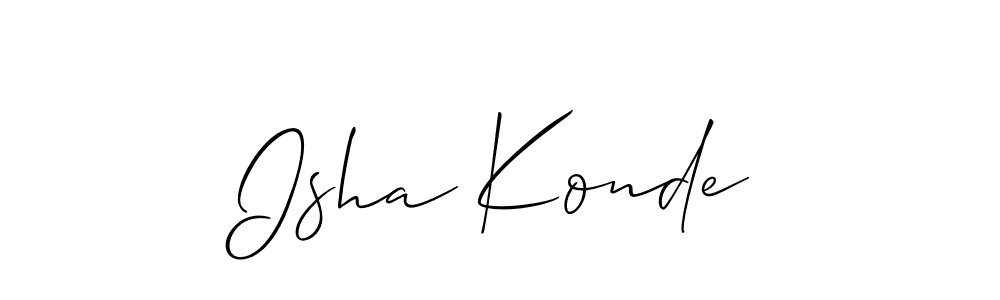 Also You can easily find your signature by using the search form. We will create Isha Konde name handwritten signature images for you free of cost using Allison_Script sign style. Isha Konde signature style 2 images and pictures png