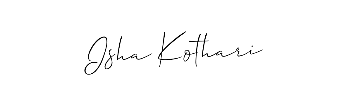 How to make Isha Kothari name signature. Use Allison_Script style for creating short signs online. This is the latest handwritten sign. Isha Kothari signature style 2 images and pictures png