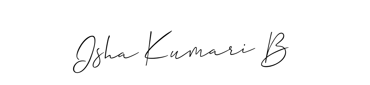 Also we have Isha Kumari B name is the best signature style. Create professional handwritten signature collection using Allison_Script autograph style. Isha Kumari B signature style 2 images and pictures png