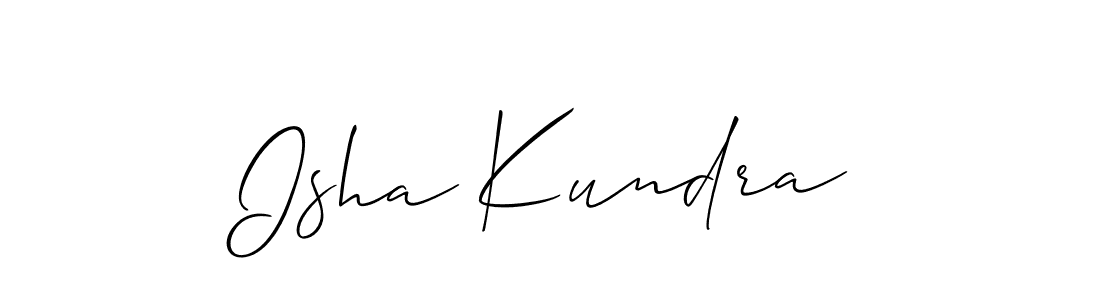 How to make Isha Kundra signature? Allison_Script is a professional autograph style. Create handwritten signature for Isha Kundra name. Isha Kundra signature style 2 images and pictures png