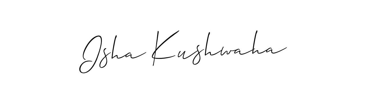 Create a beautiful signature design for name Isha Kushwaha. With this signature (Allison_Script) fonts, you can make a handwritten signature for free. Isha Kushwaha signature style 2 images and pictures png