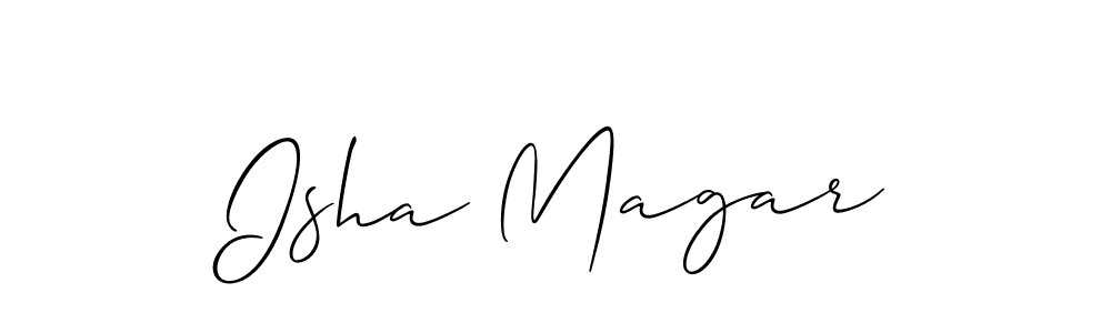 How to make Isha Magar signature? Allison_Script is a professional autograph style. Create handwritten signature for Isha Magar name. Isha Magar signature style 2 images and pictures png