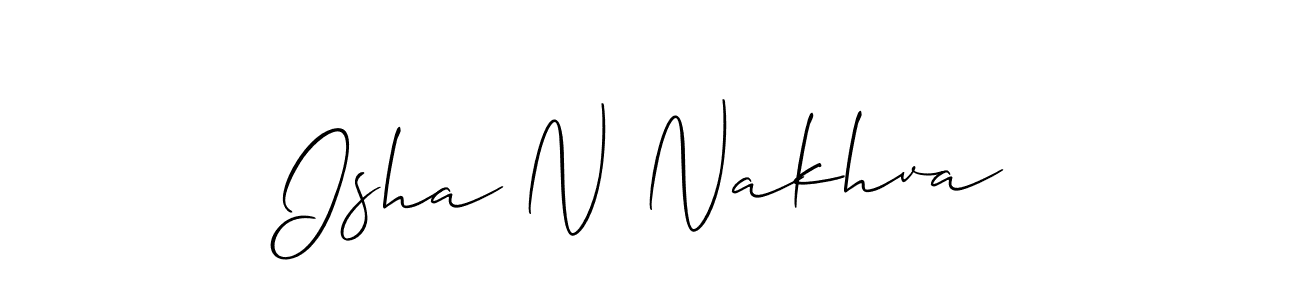 Also we have Isha N Nakhva name is the best signature style. Create professional handwritten signature collection using Allison_Script autograph style. Isha N Nakhva signature style 2 images and pictures png