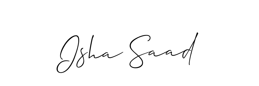Isha Saad stylish signature style. Best Handwritten Sign (Allison_Script) for my name. Handwritten Signature Collection Ideas for my name Isha Saad. Isha Saad signature style 2 images and pictures png