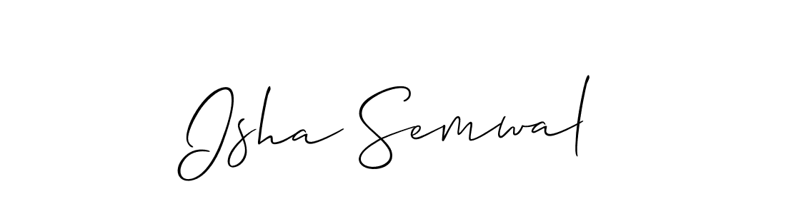 Create a beautiful signature design for name Isha Semwal. With this signature (Allison_Script) fonts, you can make a handwritten signature for free. Isha Semwal signature style 2 images and pictures png