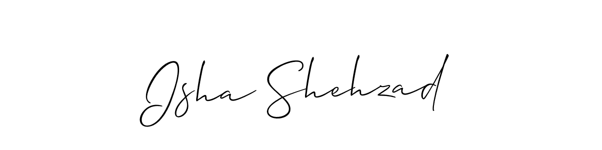 Make a beautiful signature design for name Isha Shehzad. With this signature (Allison_Script) style, you can create a handwritten signature for free. Isha Shehzad signature style 2 images and pictures png