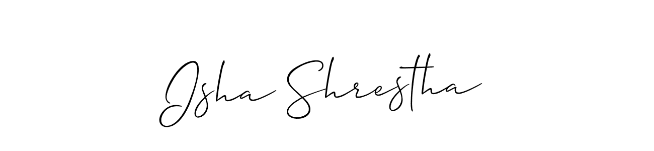 Also we have Isha Shrestha name is the best signature style. Create professional handwritten signature collection using Allison_Script autograph style. Isha Shrestha signature style 2 images and pictures png