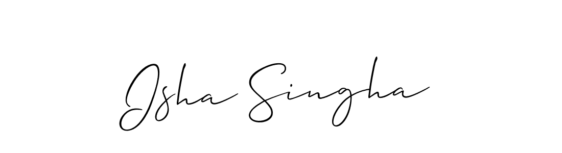 The best way (Allison_Script) to make a short signature is to pick only two or three words in your name. The name Isha Singha include a total of six letters. For converting this name. Isha Singha signature style 2 images and pictures png