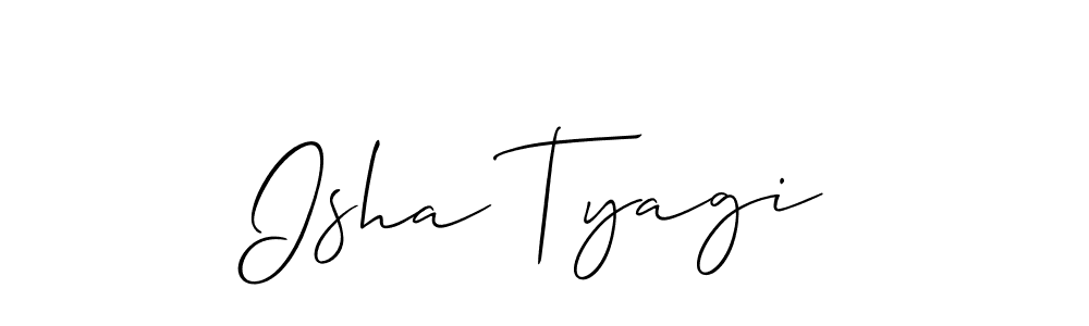 Isha Tyagi stylish signature style. Best Handwritten Sign (Allison_Script) for my name. Handwritten Signature Collection Ideas for my name Isha Tyagi. Isha Tyagi signature style 2 images and pictures png