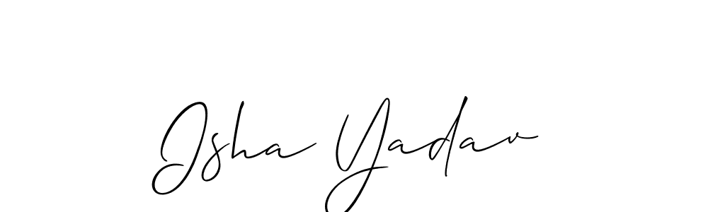 It looks lik you need a new signature style for name Isha Yadav. Design unique handwritten (Allison_Script) signature with our free signature maker in just a few clicks. Isha Yadav signature style 2 images and pictures png