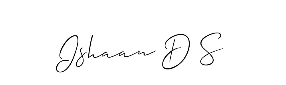 Also You can easily find your signature by using the search form. We will create Ishaan D S name handwritten signature images for you free of cost using Allison_Script sign style. Ishaan D S signature style 2 images and pictures png