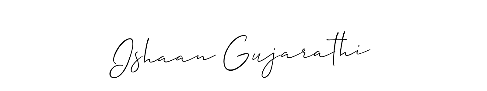 Allison_Script is a professional signature style that is perfect for those who want to add a touch of class to their signature. It is also a great choice for those who want to make their signature more unique. Get Ishaan Gujarathi name to fancy signature for free. Ishaan Gujarathi signature style 2 images and pictures png