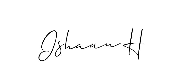 Ishaan H stylish signature style. Best Handwritten Sign (Allison_Script) for my name. Handwritten Signature Collection Ideas for my name Ishaan H. Ishaan H signature style 2 images and pictures png