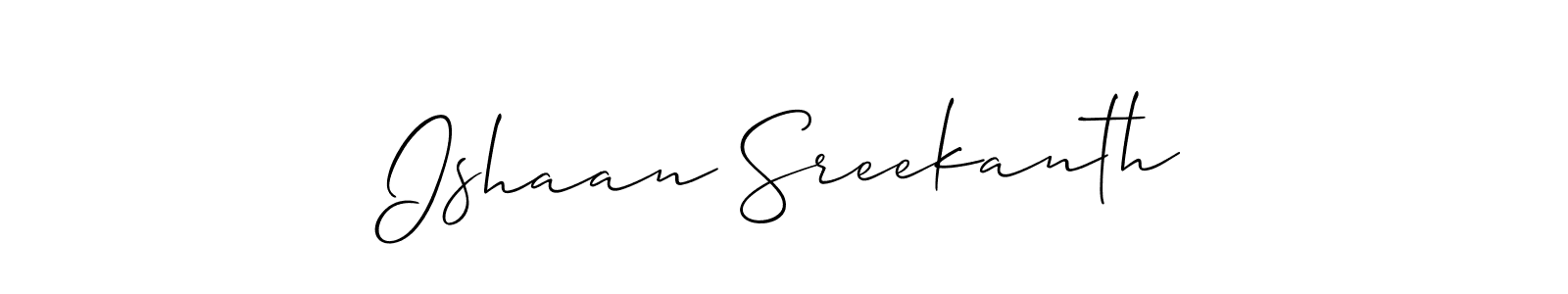Create a beautiful signature design for name Ishaan Sreekanth. With this signature (Allison_Script) fonts, you can make a handwritten signature for free. Ishaan Sreekanth signature style 2 images and pictures png