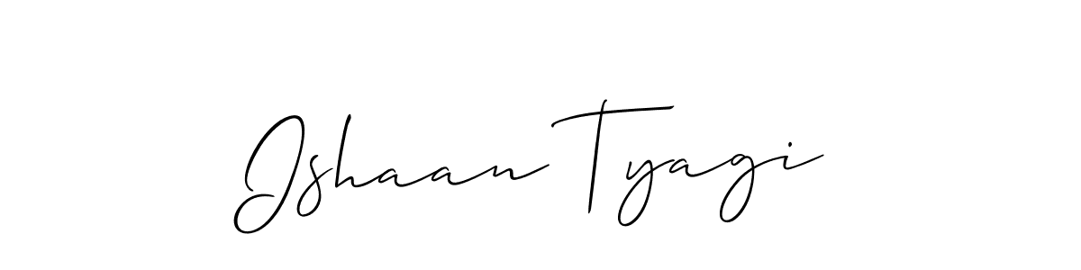 The best way (Allison_Script) to make a short signature is to pick only two or three words in your name. The name Ishaan Tyagi include a total of six letters. For converting this name. Ishaan Tyagi signature style 2 images and pictures png