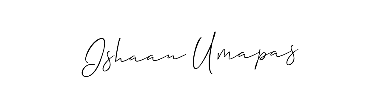 Create a beautiful signature design for name Ishaan Umapas. With this signature (Allison_Script) fonts, you can make a handwritten signature for free. Ishaan Umapas signature style 2 images and pictures png